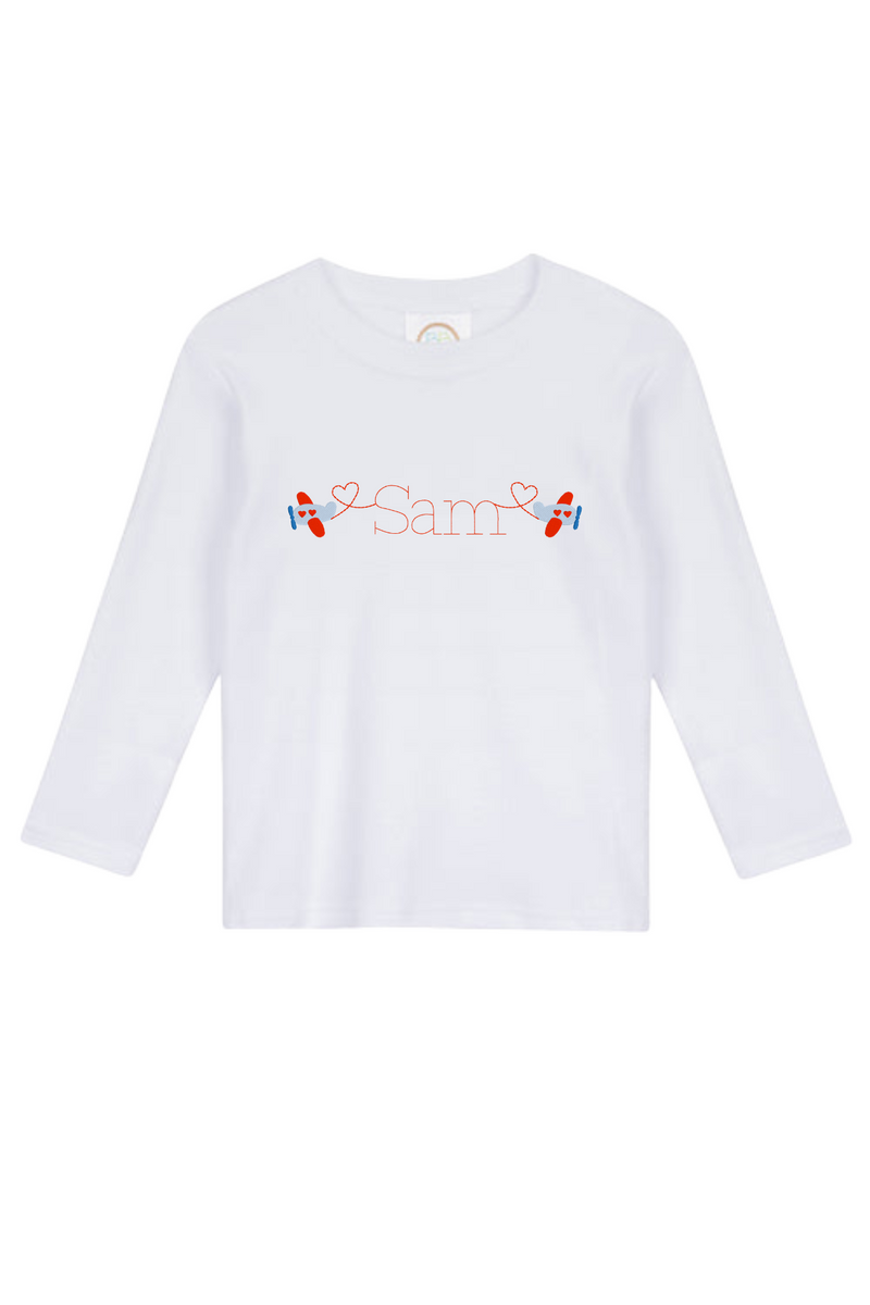 Personalized Airplane & Heart Tee