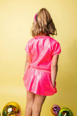 Neon Pink Full Sequin Dress
