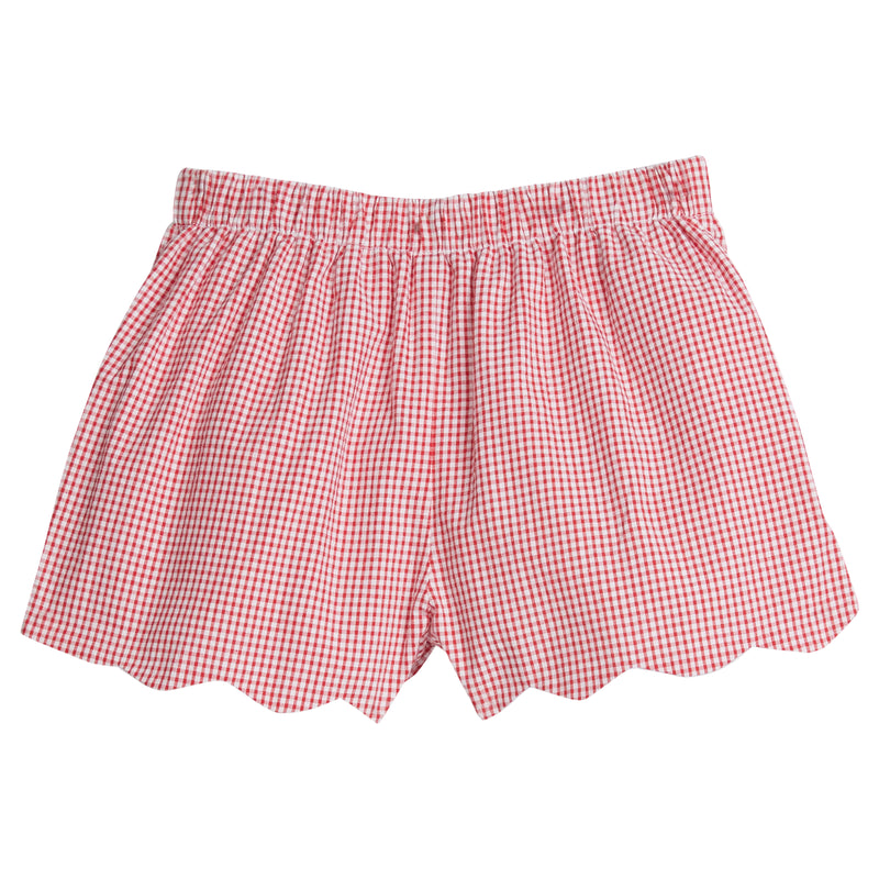Scallop Short - Red Gingham