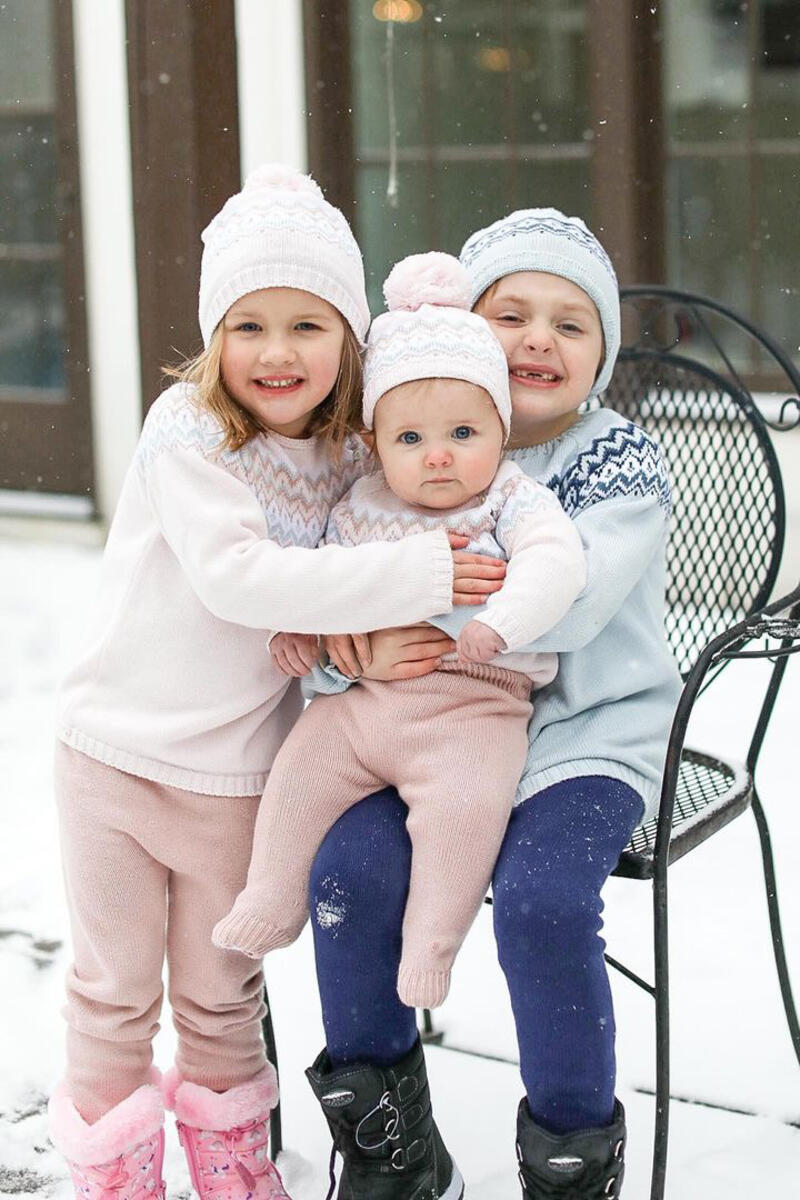 Fair Isle Jogger Set - Light Pink