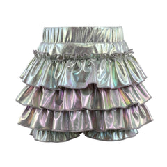 Hologram Ruffle Skort - Silver