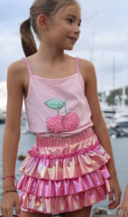 Hologram Ruffle Skort - Pink
