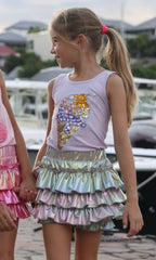 Hologram Ruffle Skort - Silver