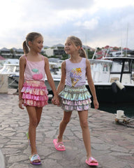 Hologram Ruffle Skort - Pink