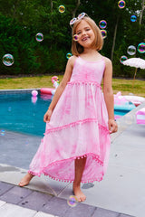 Tie Dye Pom Pom Dress