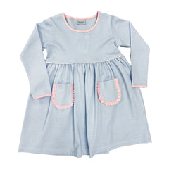 Popover Dress - Blue Stripe/Pink