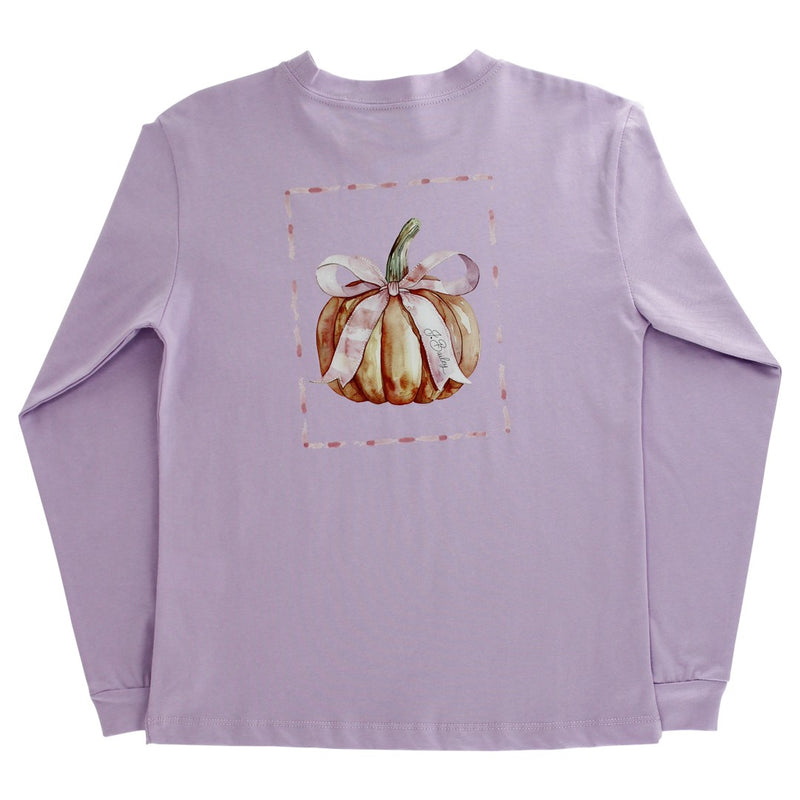 Pumpkin on Lavender Long Sleeve Logo Tee