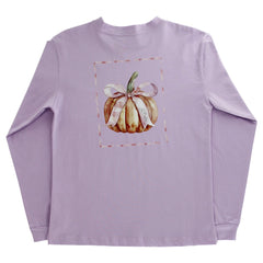 Pumpkin on Lavender Long Sleeve Logo Tee