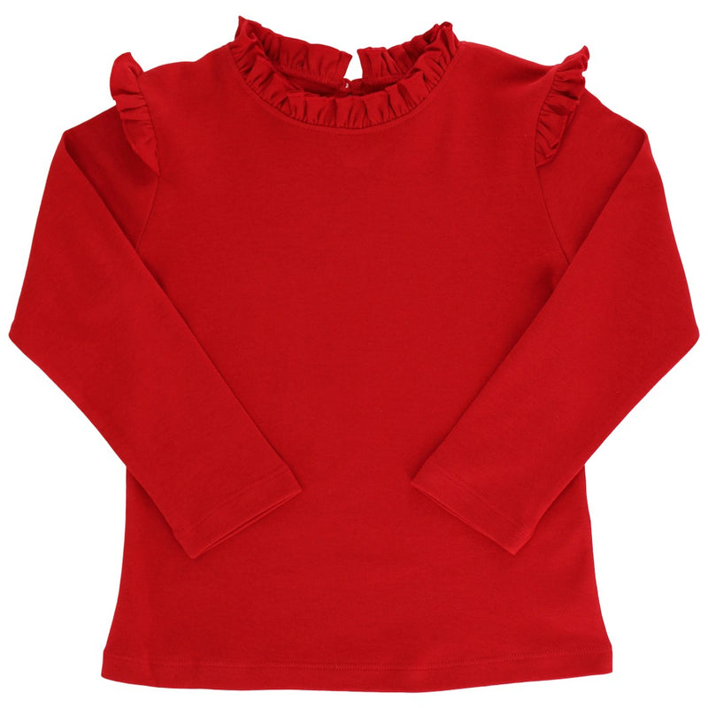 Girl's Long Sleeve Red Tee