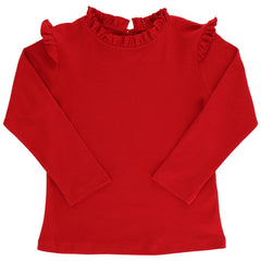 Girl's Long Sleeve Red Tee
