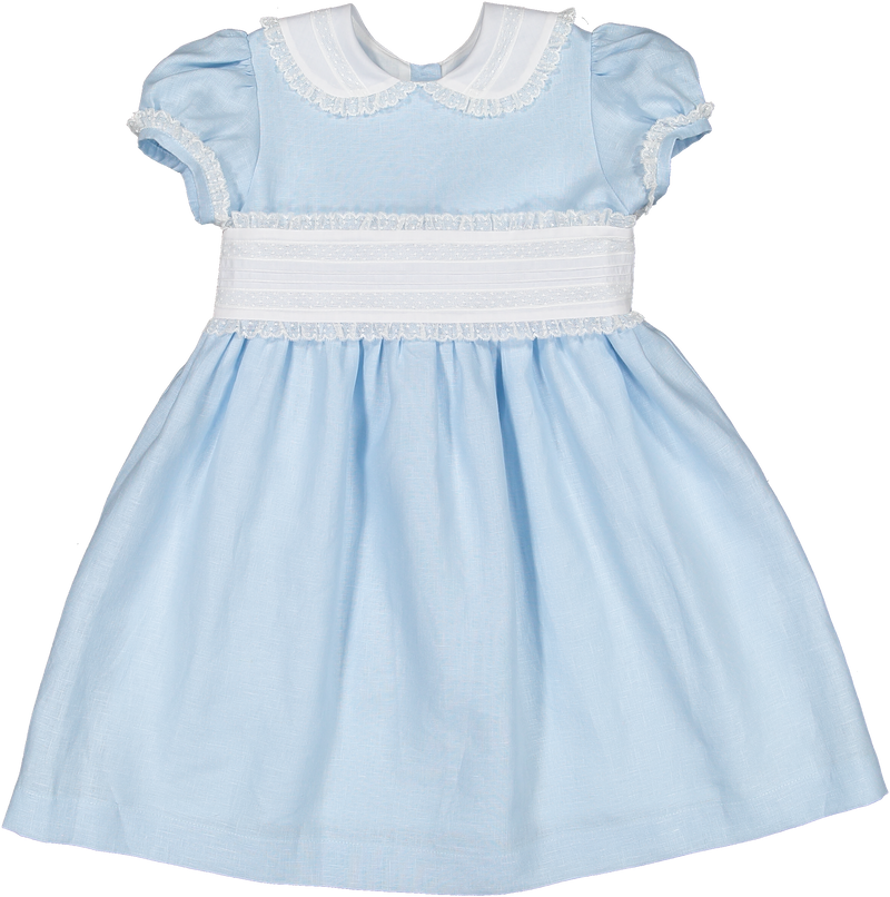 Blue Linen Classic Dress