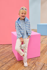Anita Top - Sky Dobby Stripe
