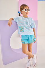 Boxy Tee - Frangipani Blue