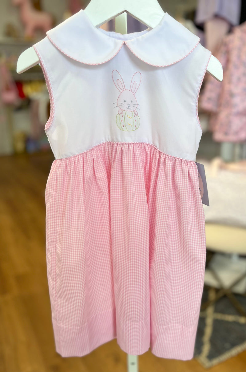 Sleeveless Pink Check Bunny Dress