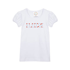 Personalized Patriotic Girl's Tee - White