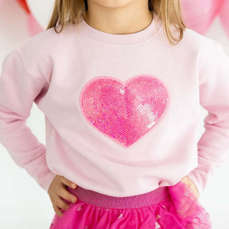 Heart Sequin Patch Sweatshirt