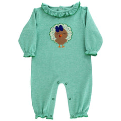 Girl's Turkey Tots Knit Romper