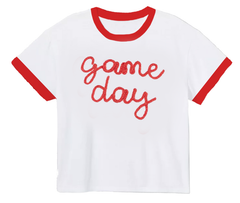 Game Day Ringer Boxy Tee - Red