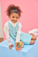 Retro Jumper - Aqua Quilted Trellis