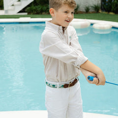 Khaki Check Button Down