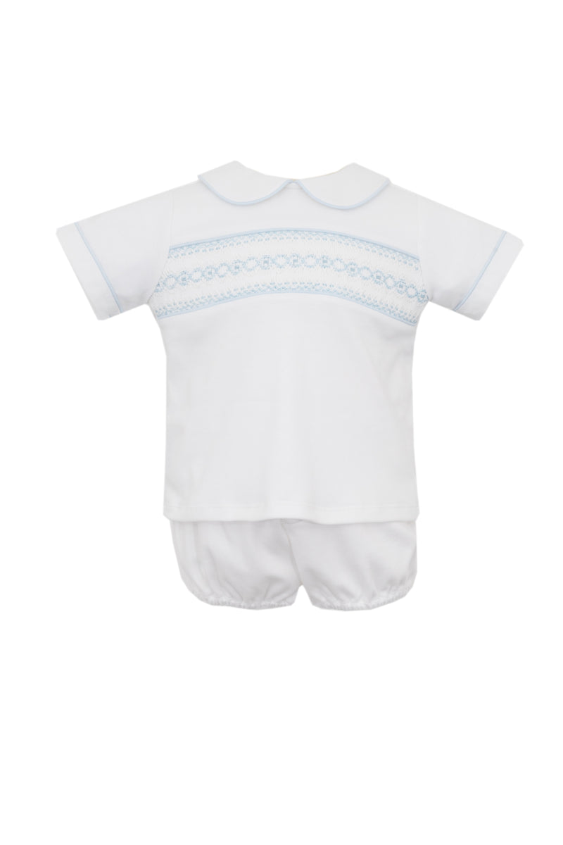 Boy's White Knit Diaper Set