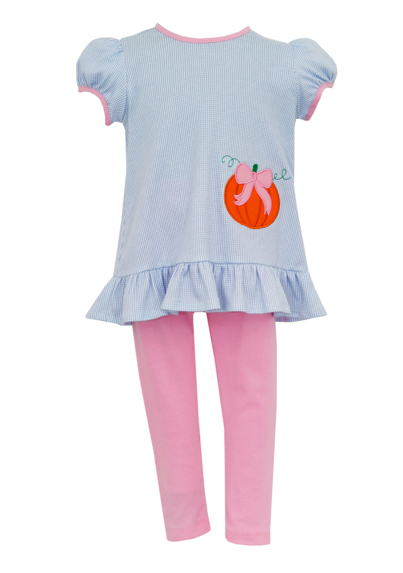 Girl's Knit Pumpkin Tunic Set