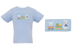 Blue Bunnies Wagon T-Shirt