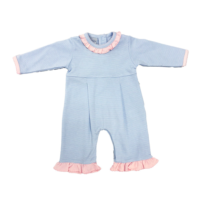 Blue Romper w/ Pink Trim