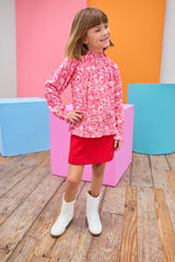 Quilted Mini Skirt - Cherry