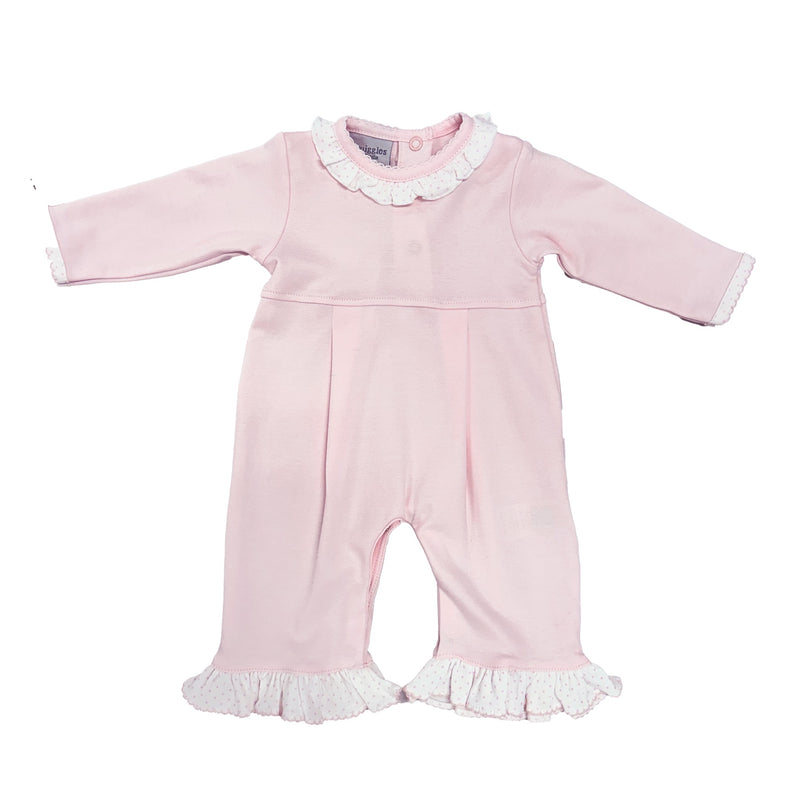 Pink Romper w/ Ruffle Neck
