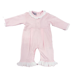 Pink Romper w/ Ruffle Neck