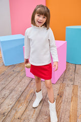 Quilted Mini Skirt - Cherry