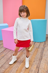 Quilted Mini Skirt - Cherry