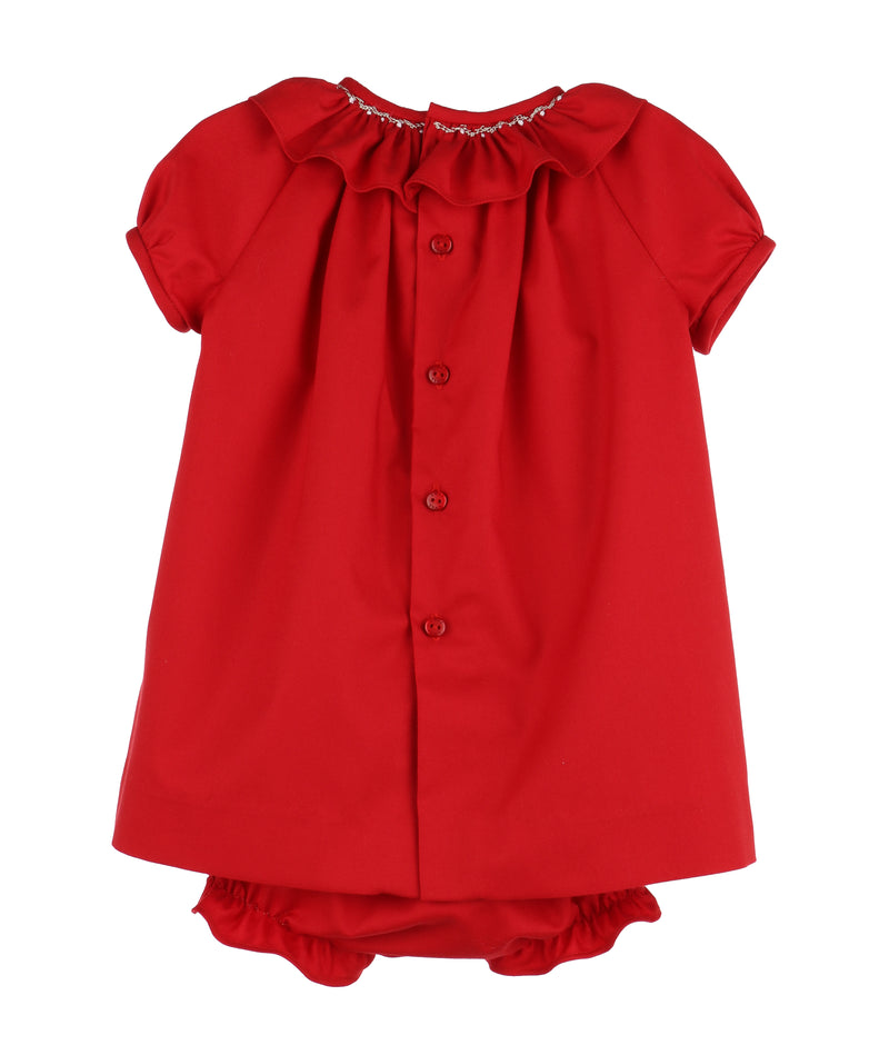 Red Smocked Bishop Dress