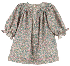 Forest Floral Smocked Bishop Dress