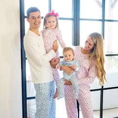 Parker Zippered Pajama Set - Penguin Party Blue