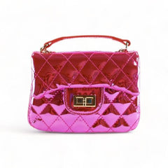 Metallic Quilted Purse - Fuchsia