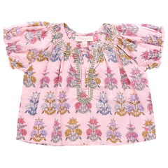 Ava Top - Small Pink Flowerette