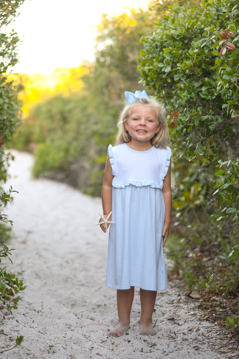 Alice Dress - Light Blue Stripe