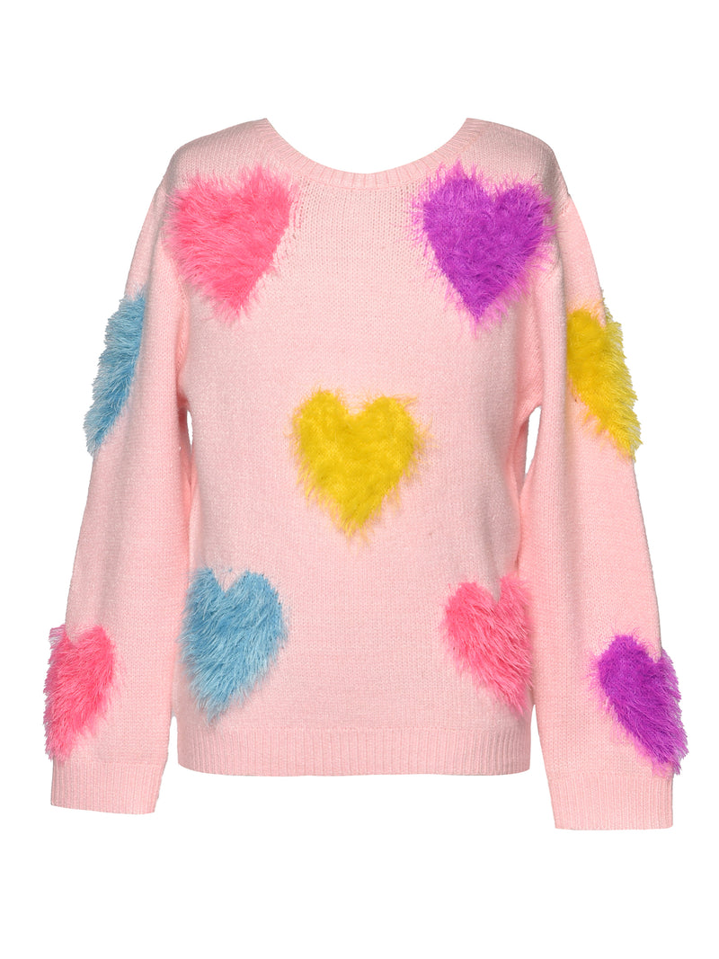 Fuzzy Heart Sweater