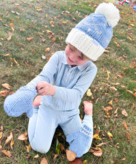 Blue Knit Mittens