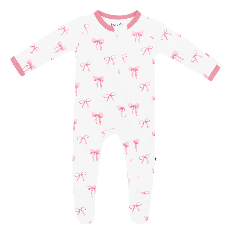 Zippered Footie - Bow