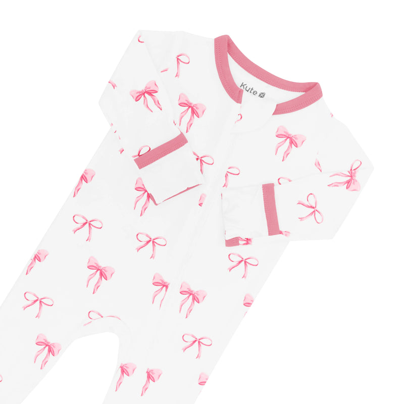 Zippered Footie - Bow