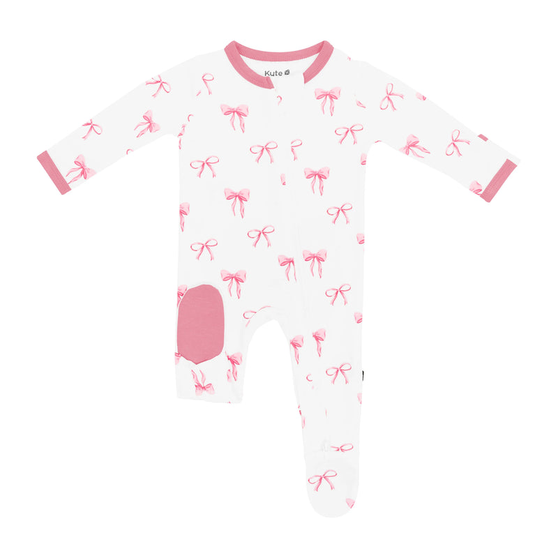 Zippered Footie - Bow