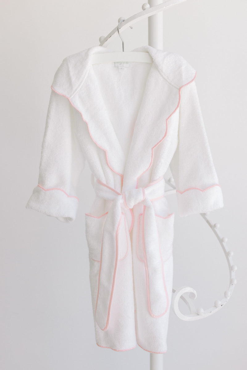 Pink Scalloped Trim Bathrobe