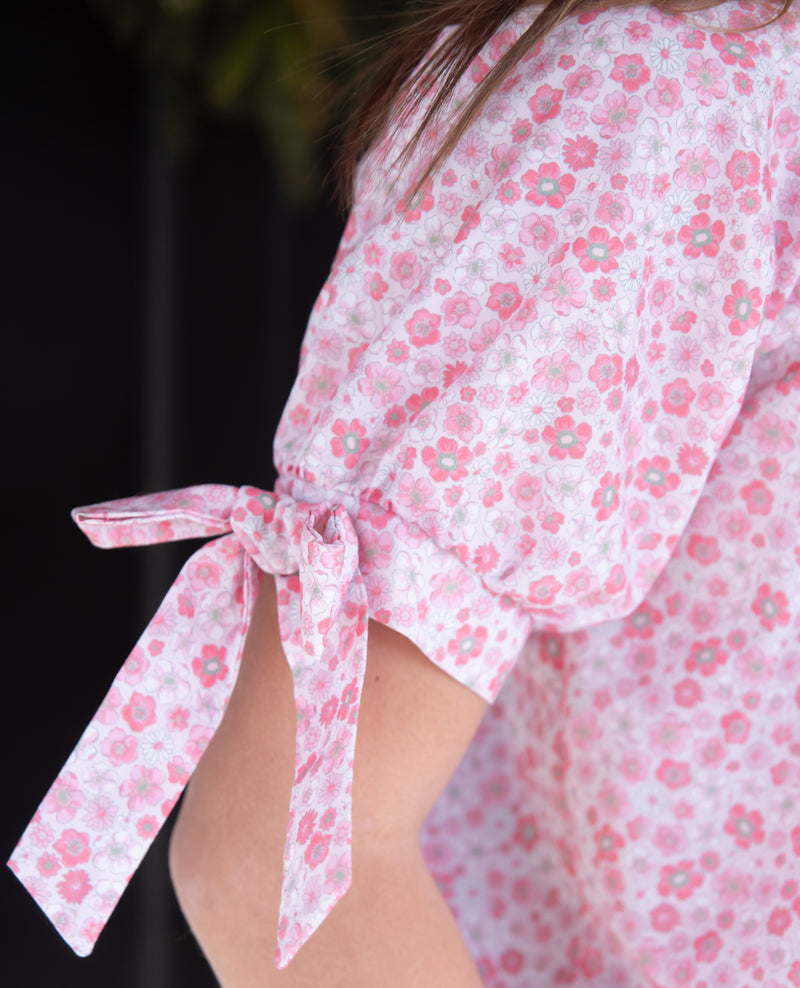 Pink Floral Baby Doll Top
