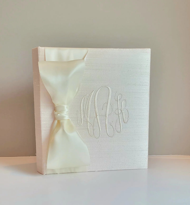 Personalized Baby Book - Silk Book w/ Satin Bow
