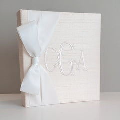 Personalized Baby Book - Silk Book w/ Satin Bow