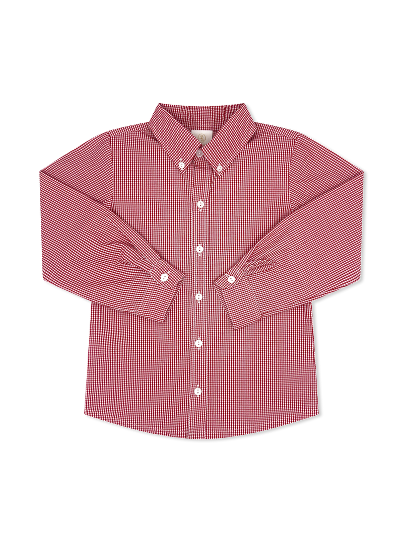 Brees Button Down - Redford Red Windowpane