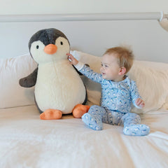 Parker Zippered Pajama Set - Penguin Party Blue